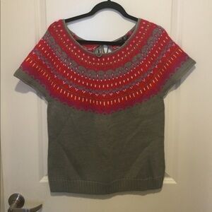 Moda International Short Sleeve Wool Blend Knit Sweater Size XL New W/O Tag